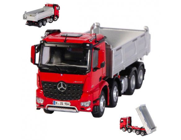 NZG NZG904-10 MERCEDES AROCS 4-A-TIPPER 8x4 RED/SILVER 1:50 Modellino
