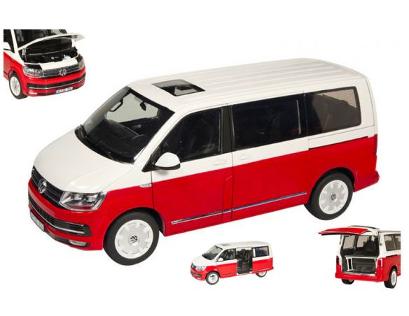 NZG NZG9541-10 VW T6 MULTIVAN RED/WHITE 1:18 Modellino