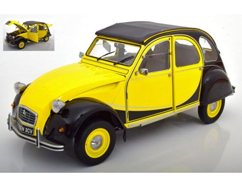 PREMIUMX PR8-004A CITROEN 2CV CHARLESTON YELLOW/BLACK 1:8 Modellino
