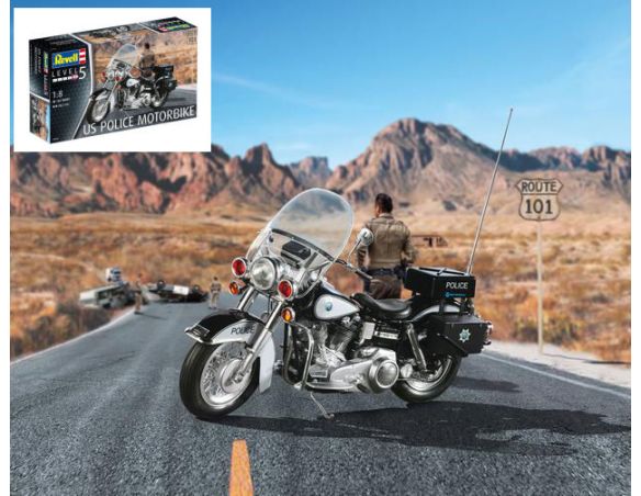 REVELL RV07915 US POLICE MOTORBIKE KIT 1:8 Modellino