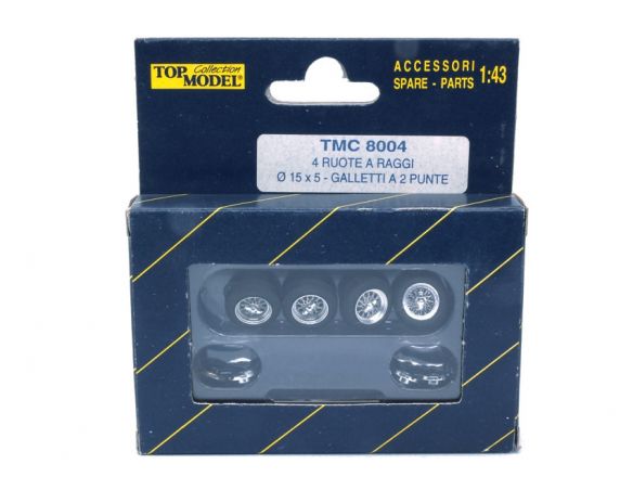 TOP MODEL TM8004 SET 4 RUOTE A RAGGI C/GALLETTI A 2 PUNTE 1:43 Modellino