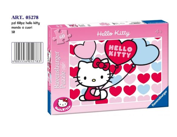 PRODUTTORI VARI VP5278 PUZZLE 60 PZ.HELLO KITTY MONDO A CUORI Modellino