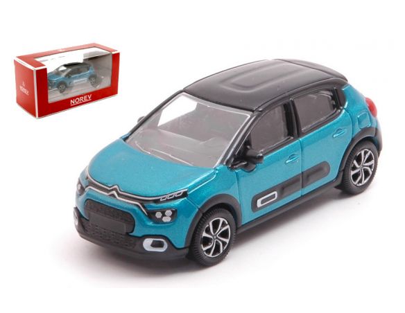 NOREV NV310913 CITROEN C3 2020 BLUE & BLACK 1:64 Modellino