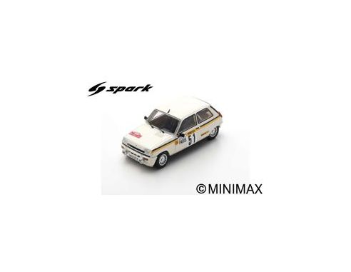 SPARK MODEL S3868 RENAULT 5 ALPINE N.51 RALLY MONTE CARLO 1984 F.CHAUCHE-C.TEYSSIER 1:43 Modellino