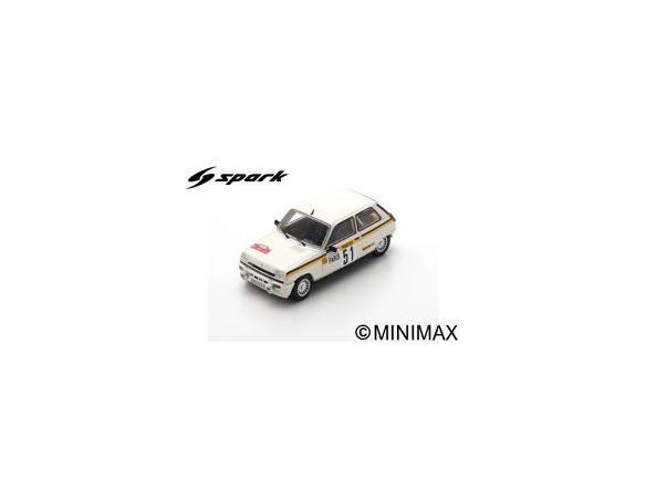 SPARK MODEL S3868 RENAULT 5 ALPINE N.51 RALLY MONTE CARLO 1984 F.CHAUCHE-C.TEYSSIER 1:43 Modellino