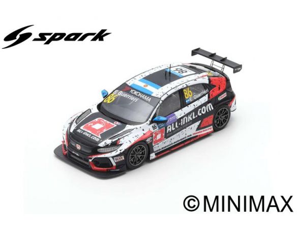 SPARK MODEL SA183 HONDA CIVIC TYPE R TCR N.86 MACAU GUIA RACE 2018 E.GUERRIERI 1:43 Modellino