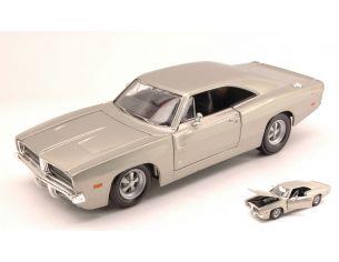 MAISTO MI31256S DODGE CHARGER R/T 1969 SILVER 1:25 Modellino
