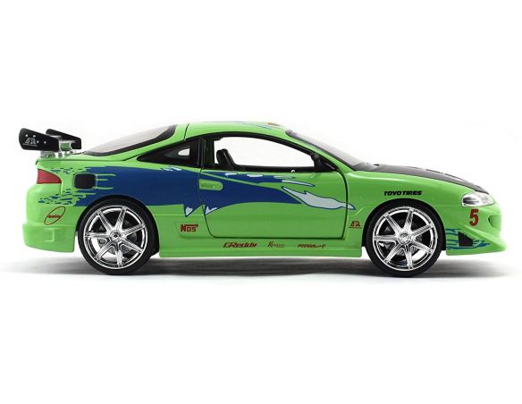 Jada 97603 Fast & Furious Mitsubishi Eclipse 1995 Brian's verde lime 1:24 Modellino