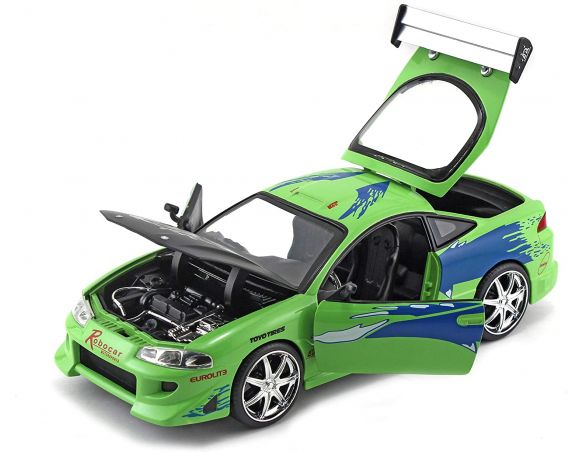 Jada 97603 Fast & Furious Mitsubishi Eclipse 1995 Brian's verde lime 1:24 Modellino