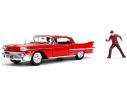 JADA TOYS JADA31102 CADILLAC SERIES 62 A NIGHTMARE W/FREDDY KRUEGER FIGURE 1:24 Modellino