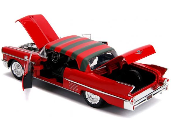 JADA TOYS JADA31102 CADILLAC SERIES 62 A NIGHTMARE W/FREDDY KRUEGER FIGURE 1:24 Modellino