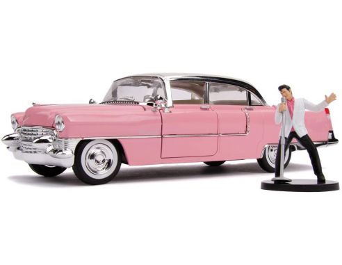 JADA TOYS JADA31007 CADILLAC FLEETWOOD 1955 W/ELVIS PRESLEY 1:24 Modellino