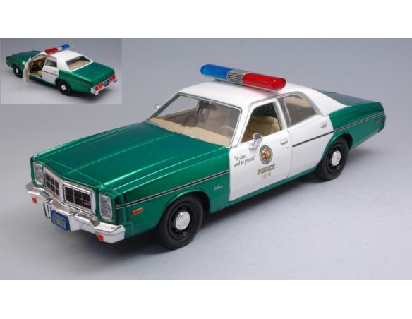 GREENLIGHT GREEN84101GR DODGE MONACO METROPOLITAN POLICE THE TERMINATOR 1984 GREEN VERS.1:24 Modellino