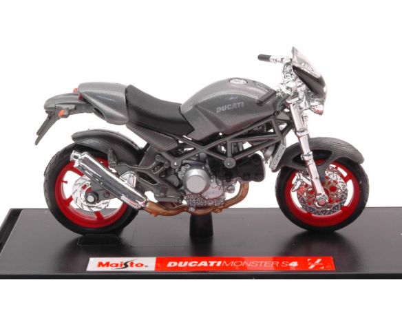 MAISTO MI521G DUCATI MONSTER S4 SILVER 1:18 Modellino