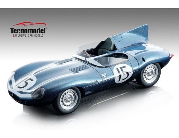 TECNOMODEL TMD18157C JAGUAR D-TYPE N.15 2nd LE MANS 1957 LAWRENCE-SANDERSON 1:18 Modellino