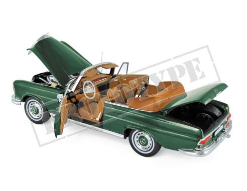 NOREV NV183434 MERCEDES 280 SE 3.5 CABRIOLET 1969 GREEN METALLIC 1:18 Modellino