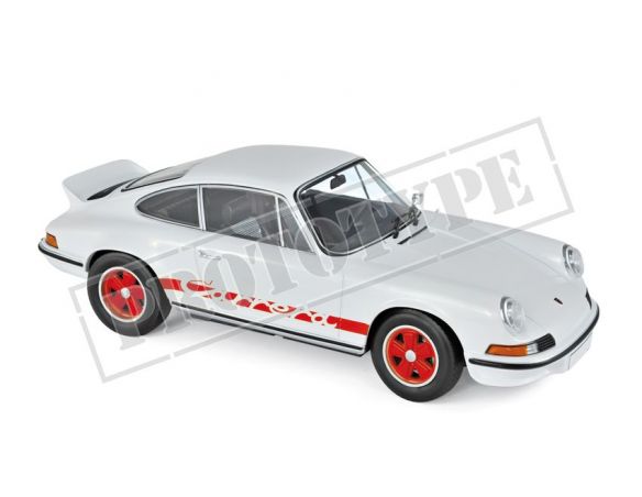 NOREV NV187639 PORSCHE 911 RS 1973 WHITE W/RED DECO 1:18 Modellino