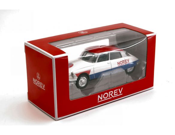 NOREV NV310603 CITROEN DS 19 1958 CYCLISTE - BLUE WHITE RED 1:64 Modellino