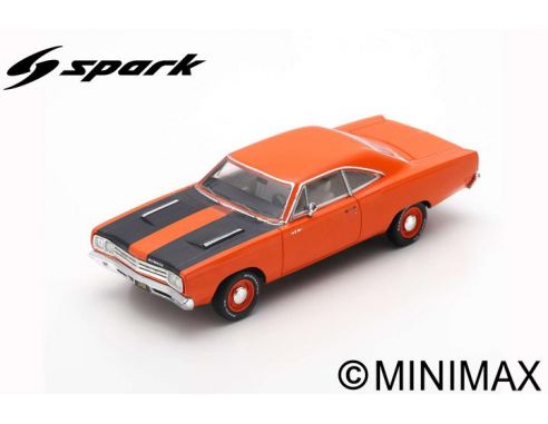 SPARK MODEL S3614 PLYMOUTH ROAD RUNNER HARDTOP 1968 ORANGE/BLACK 1:43 Modellino
