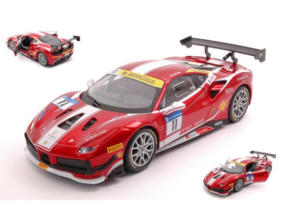 BBURAGO BU26308 FERRARI 488 CHALLENGE N.11 FORMULA RACING 2017 1:24 Modellino