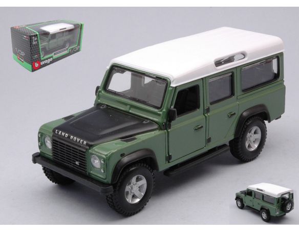 BBURAGO BU43029G LAND ROVER DEFENDER 115 GREEN/BLACK 1:32 Modellino