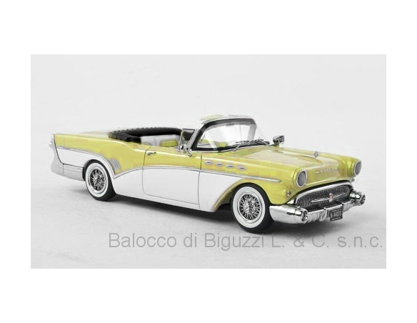 NEO SCALE MODELS NEO44072 BUICK ROADMASTER CONVERTIBLE LIGHT YELLOW/WHITE 1:43 Modellino