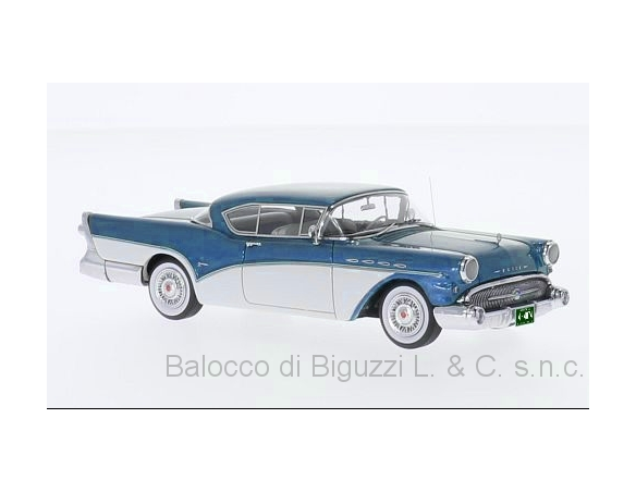 NEO SCALE MODELS NEO44074 BUICK ROADMASTER HARDTOP MET.BLUE/WHITE 1:43 Modellino