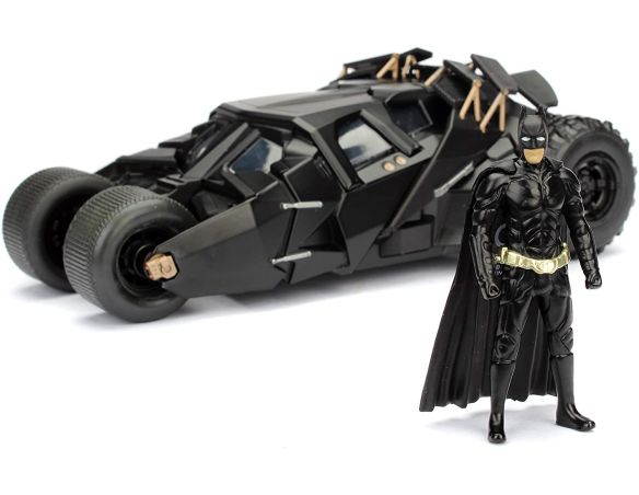 JADA TOYS Batman Batmobile Il Cavaliere Oscuro con Personaggio Die Cast 1:24