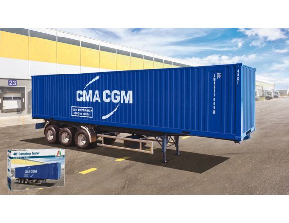 ITALERI IT3951 CONTAINER TRAILER 40 FEET KIT 1:24 Modellino