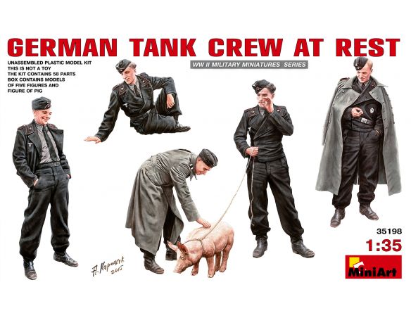 MINIART MIN35198 GERMAN TANK CREW AT REST KIT 1:35 Modellino