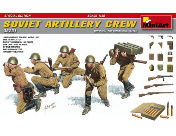 MINIART MIN35231 SOVIET ARTILLERY CREW SPECIAL EDITION KIT 1:35 Modellino