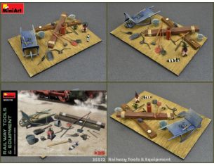 MINIART MIN35572 RAILWAY TOOLS & EQUIPMENT KIT 1:35 Modellino