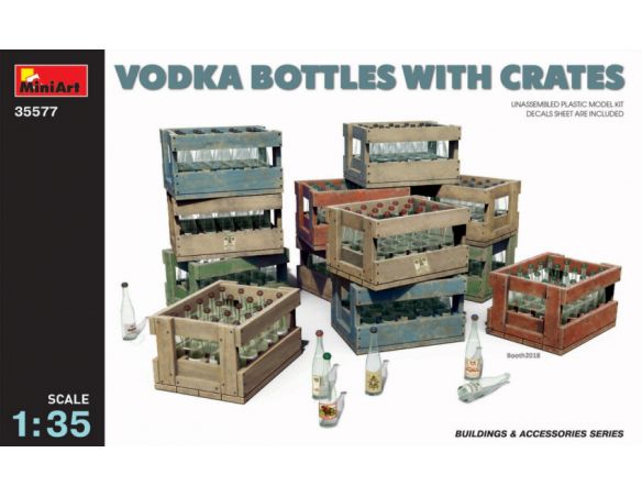 MINIART MIN35577 VODKA BOTTLES WITH CRATES KIT 1:35 Modellino