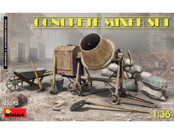 MINIART MIN35593 CONCRETE MIXER SET KIT 1:35 Modellino