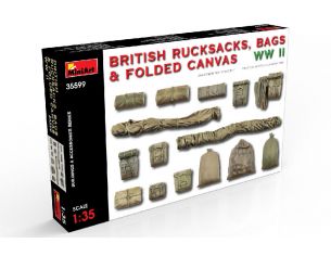 MINIART MIN35599 BRITISH RUCKSACKS BAGS FOLDED CANVAS WWII KIT 1:35 Modellino