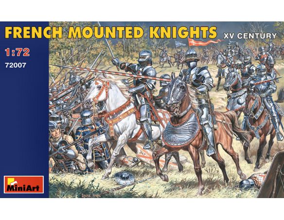 MINIART MIN72007 FRENCH MOUNTED KNIGHTS XV CENTURY KIT 1:72 Modellino