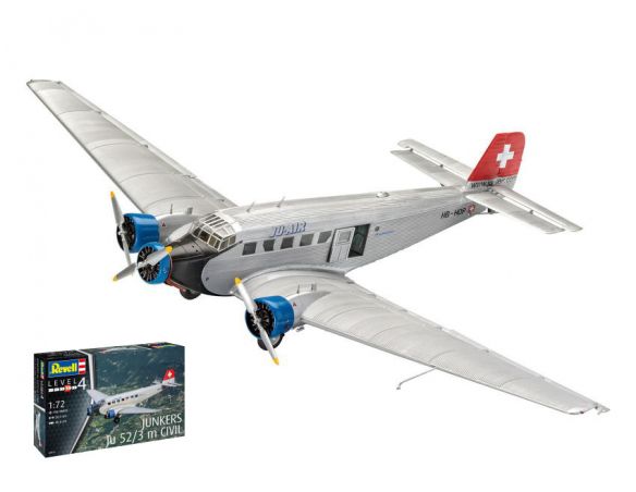 REVELL RV04975 JUNKERS JU 52/3 m CIVIL KIT 1:72 Modellino