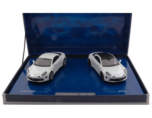 NOREV NV517867 COFFRET ALPINE A110 PURE & A110 S WHITE LIMITED ED.500 PCS 1:43 Modellino