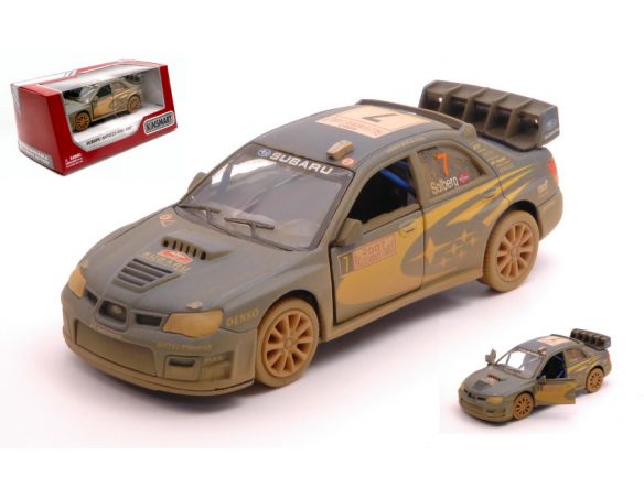 KINSMART KT5328WY SUBARU IMPREZA WRC N.7 SOLBERG AFTER RACE cm 12 BOX Modellino