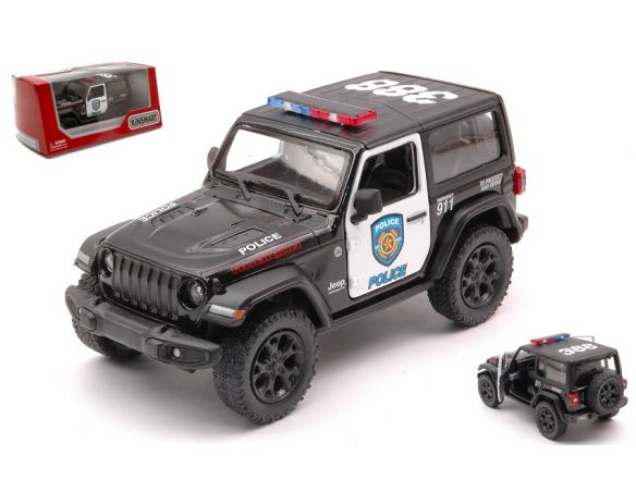 KINSMART KT5412WP JEEP WRANGLER POLICE cm 11 1:32 Modellino