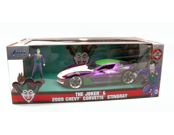 JADA TOYS JADA31199 CHEVY CORVETTE STINGRAY 2009 W/JOKER FIGURE 1:24 Modellino