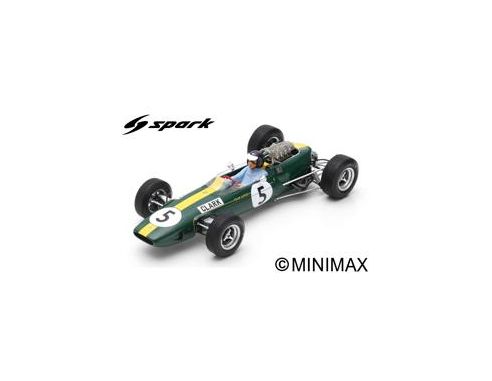 SPARK MODEL S18416 LOTUS 33 JIM CLARK 1965 N.5 WINNER BRITISH GP 1:18 Modellino