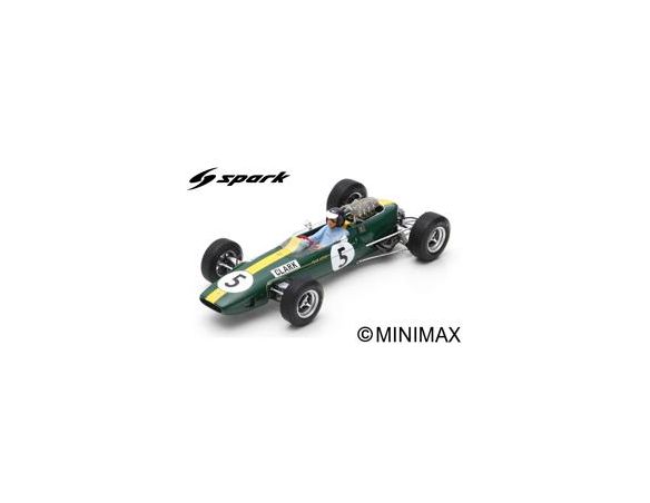 SPARK MODEL S18416 LOTUS 33 JIM CLARK 1965 N.5 WINNER BRITISH GP 1:18 Modellino