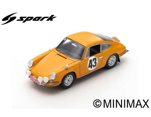 SPARK MODEL S6605 PORSCHE 911 S N.43 RALLY MONTE CARLO 1967 A.WIHURI-L.LAAKSO 1:43 Modellino