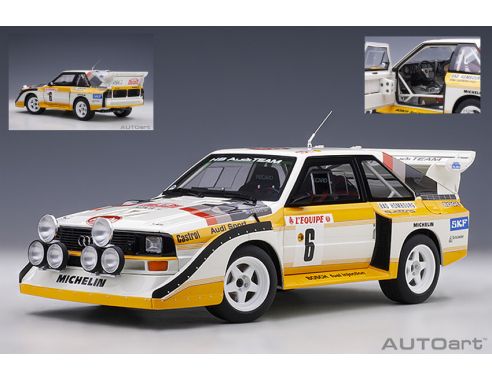 AUTOART AA88602 AUDI SPORT QUATTRO S1 N.6 MONTE CARLO 1986 H.MIKKOLA-A.HERTZ 1:18 Modellino