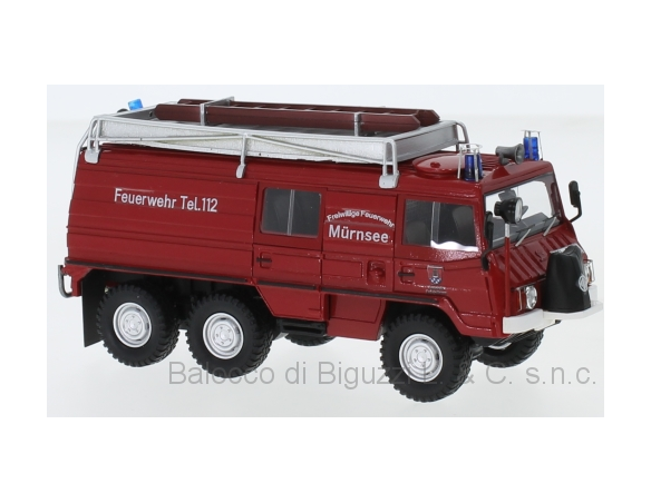 NEO SCALE MODELS NEO47282 STEYR PUCH PINZGAUER 712K 6x6 FEUERWEHR MURNSEE 1977 1:43 Modellino