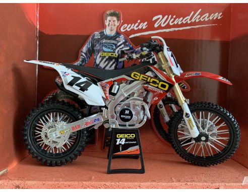 New Ray 49543 HONDA CRF450R CROSS N.14 KEVIN WINDHAM 1:12 Modellino