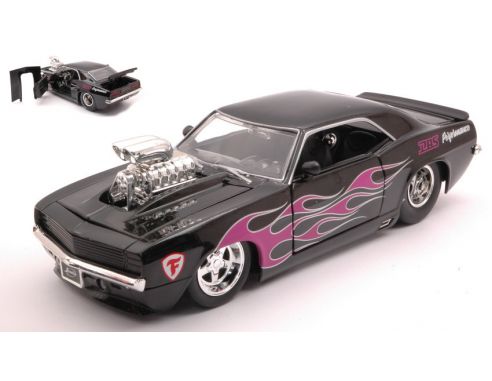 JADA TOYS JADA30707 CHEVROLET CAMARP 1969 BLACK W/FLAMES 1:24 Modellino