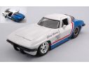 JADA TOYS JADA31666 CHEVY CORVETTE STING RAY 1963 WHITE/BLUE 1:24 Modellino