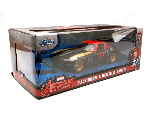 JADA TOYS JADA31749 CHEVY CORVETTE 1966 BLACK WIDOW 1:24 Modellino